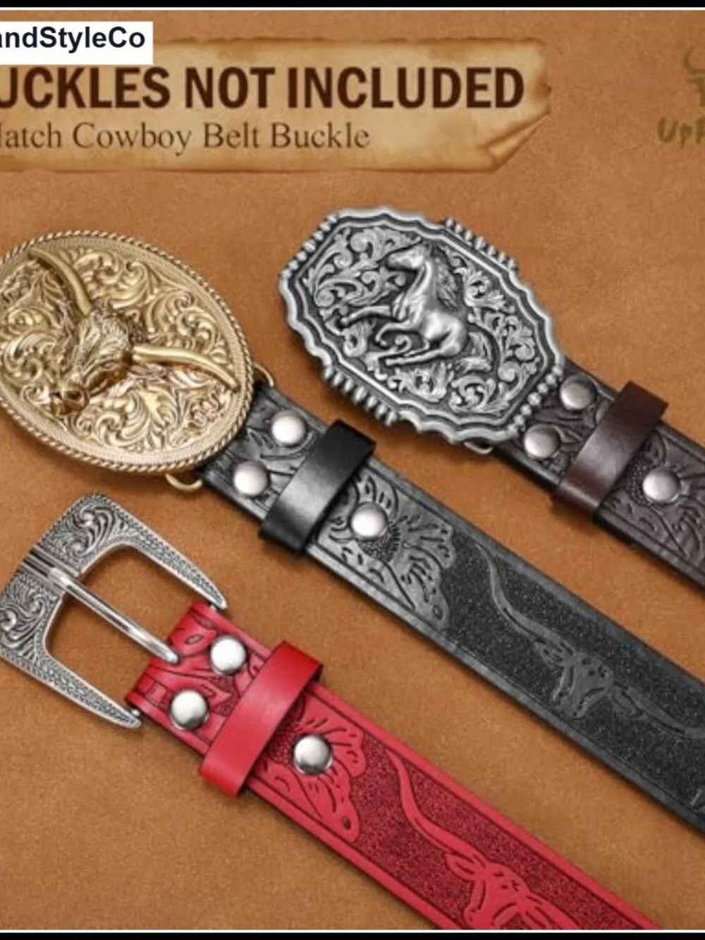 Western Leather Belt Strap Without Buckle - 1.5